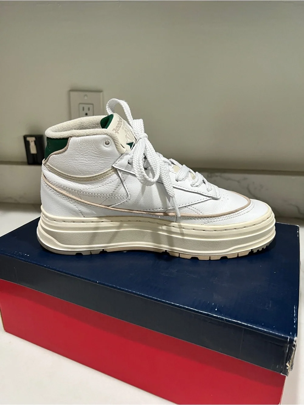 Reebok Classic Club C Geo Mid White/Green Sneakers